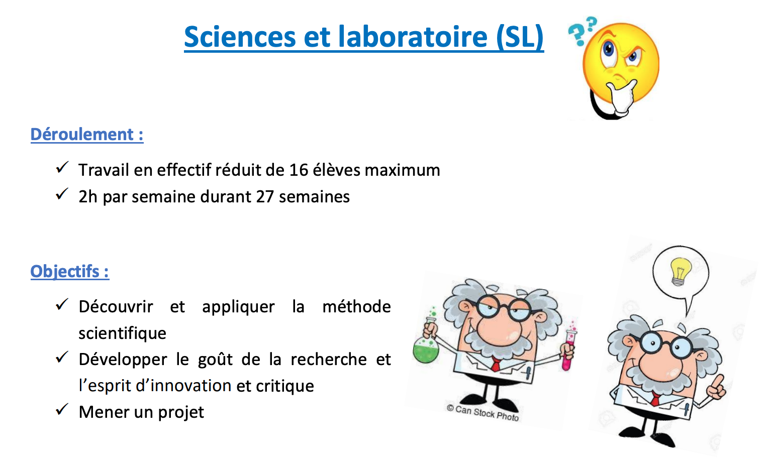 Option 2nde Sciences et Laboratoires – Lycée Suger